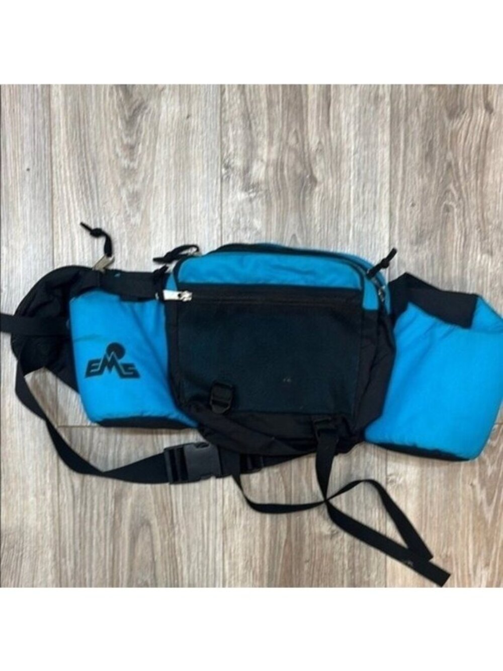 EMS Blue and Black BOTTLE LUMBER WAIST FANNY PACK Men's Bag HIKINH